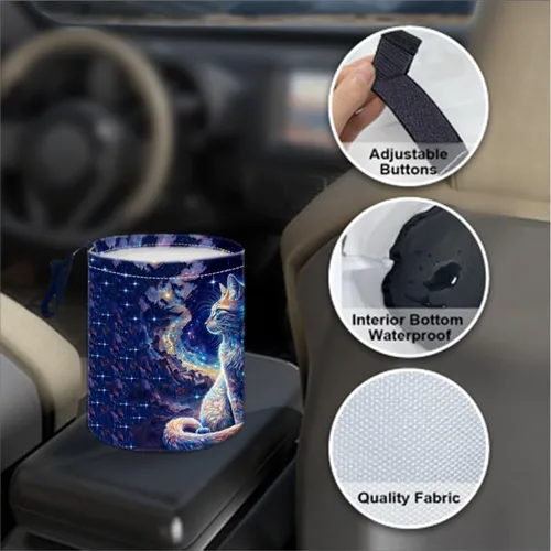Miniatura 5 de Papelera portátil reutilizable impermeable para automóvil, organizador de vehículos multiusos, esenciales para viajes por carretera (abeja)