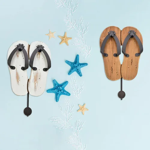 Miniatura 7 de Aecipl Ganchos de madera para colgar en la pared, decoración temática de playa, gancho para toallas para baño, dormitorio, piscina, decoración blanco