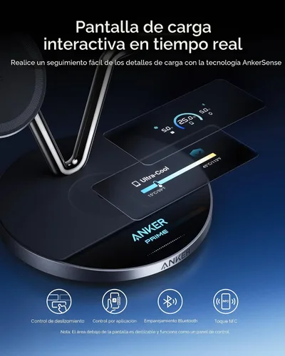 Miniatura 5 de Anker Prime MagSafe Charger Compatible, Estación de Carga 3 en 1, Soporte de Carga Inalámbrica Dock Certificado Qi2 de 25W, Pantalla Inteligente