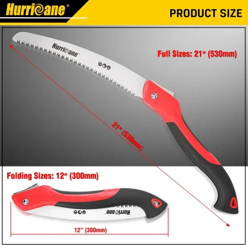 Miniatura 2 de HURRICANE Sierra plegable/implemento de poda de 10 pulgadas/engranaje de corte de madera/cortador de árbol de campamento con hoja curva SK5/dientes