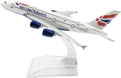 AZIZAT 1/400 modelo británico A380 avión 6.3 in aleación fundido a troquel colección de aviones modelo modelo plano para colección o regalo ornamento