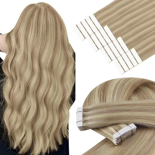Miniatura 22 de YoungSee - Extensiones de cabello humano con cinta adhesiva, color negro ombre, extensiones de cabello humano real, cinta adhesiva invisible