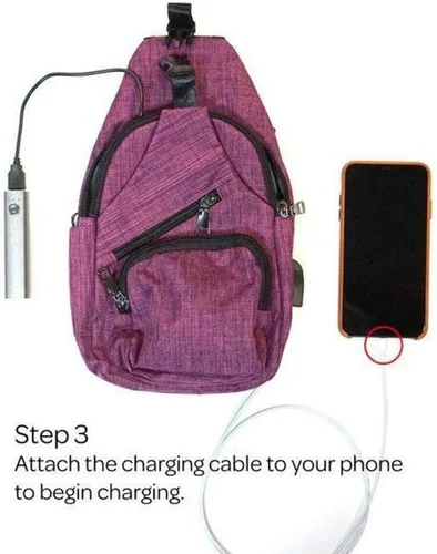 Miniatura 37 de Nupouch Mochila cruzada antirrobo, carga USB, mochila ligera para viajes, senderismo, todos los días