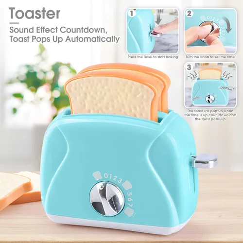 Miniatura 5 de Juguetes de electrodomésticos de cocina para niños, juego de accesorios de cocina de juego para niños, juguetes de cocina de simulación para niños
