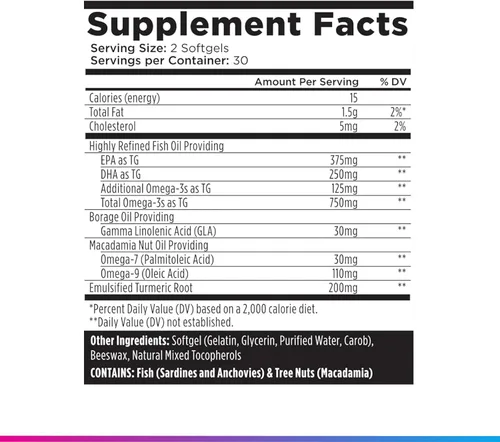 Miniatura 7 de Livingood Daily Omega 3 6 9 Plus Curcumina de cúrcuma - Suplemento Omega 3 (EPA y DHA) - Apoya la salud del corazón - Suplementos - 60 cápsulas