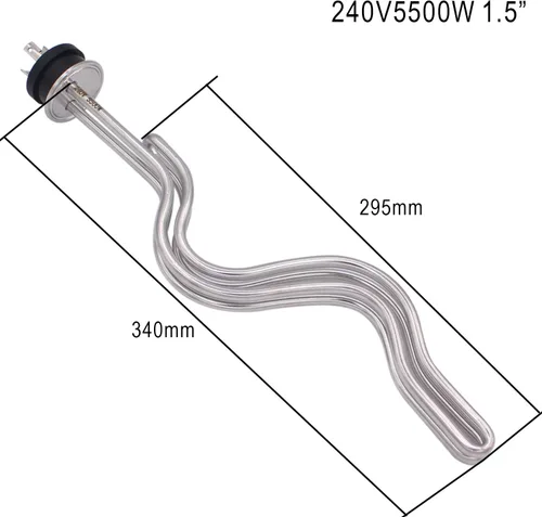 Miniatura 7 de DERNORD Calentador de agua de inmersión de acero inoxidable con elemento calefactor de ondulación de triple abrazadera de 240 V 5500 W con enchufe