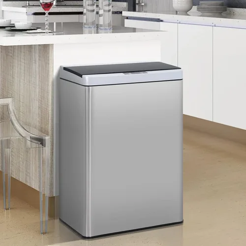 Miniatura 16 de Dkeli Bote de Basura Automático de 13 Galones, Bote de Basura de Cocina de 50 Litros Sin Contacto con Tapa, Contenedor de Residuos Cepillado