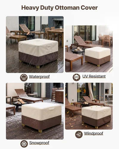 Miniatura 6 de Vailge - Funda de taburete para patio, impermeable, resistente, con asas acolchadas; ideal como cubierta para mesa auxiliar de patio, cubierta