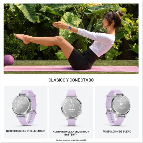 Miniatura 4 de Garmin Lily® 2 Active, Reloj inteligente pequeño y elegante, GPS integrado, pantalla oculta, lente con patrón, hasta 9 días de duración