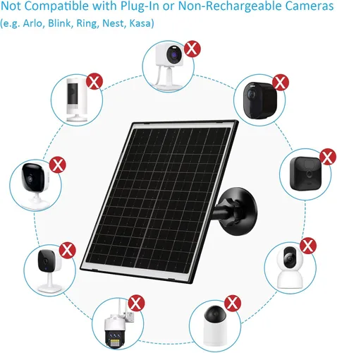Miniatura 6 de Zivif Panel solar para cámara de seguridad, cargador solar de 7 W con puerto micro USB y USB-C, panel solar USB C impermeable IP65 para cámaras