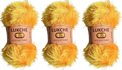 Miniatura 48 de Hilo de Pelo de Pestañas de Diversión de Lana de Felpa Premium 100% Poliéster 164 Yardas (150 Mt), 3.53 Oz (100 Gr) Hilo de Crochet Colorido DIY
