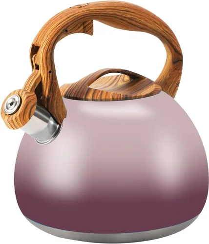 Miniatura 21 de Hervidor de Té Foedo para Estufa, Teteras Silbantes de 2.6 Cuartos para Estufa, Mango Plegable Resistente al Calor, Tetera Bonita (Beige)