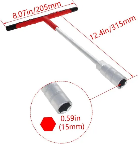 Miniatura 2 de Utoolmart Mango en T recubierto de goma 0.591 in hexagonal hexagonal llave llave llave herramienta 1 unids 1pcs