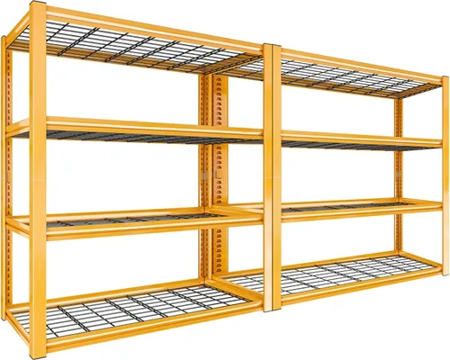 Miniatura 12 de REIBII Estantería de garaje de 40 pulgadas de ancho, estantes de almacenamiento de 2240 libras, estantes de metal resistentes de 4 niveles