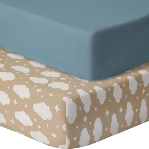 Miniatura 12 de GUNTAIL Sábanas de cuna de bebé para niños y niñas, paquete de 2 sábanas ajustables para cuna estándar y colchón de niño pequeño, sábana de Hoja