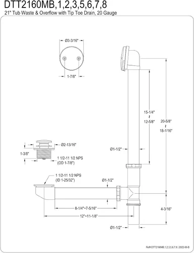 Miniatura 7 de KINGSTON BRASS VTDE603122R - Bañera acrílica contemporánea de 60 pulgadas con drenaje a la derecha y orificios de desbordamiento, color blanco