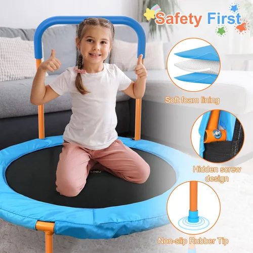 Miniatura 3 de Ativafit - Pequeño trampolín de 36 pulgadas para niños de 2 a 6 años, plegable, para interiores y exteriores, con asa de espuma, cubierta acolchada