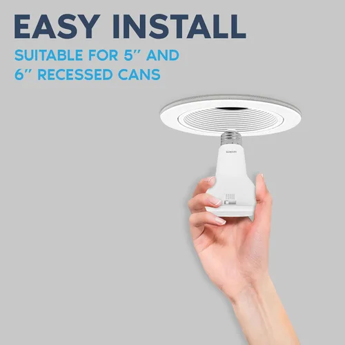Miniatura 6 de LUXRITE PAR30 Bombilla LED de Inundación de Cuello Largo, Equivalente a 75W, 5 Colores Seleccionables 2700K-5000K, 850 Lúmenes, 10W, Bombilla LED