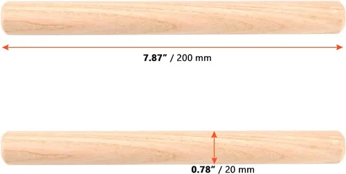 Miniatura 2 de SINJEUN 16 pares (paquete de 32) palos de ritmo de madera de 8 pulgadas, instrumento de percusión musical de madera clásica, palos Lummi de música