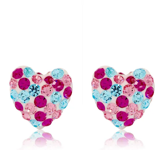 Miniatura 9 de AVORA Aretes de oro amarillo de 10 quilates de 0.315 in con cristales Swarovski