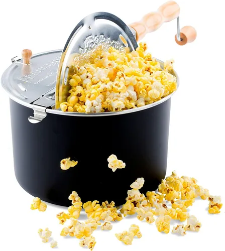 Franklin's Gourmet Popcorn Popper - Máquina de palomitas de maíz original Stovepop de 6 cuartos - Palomitas de cine deliciosas y saludables -