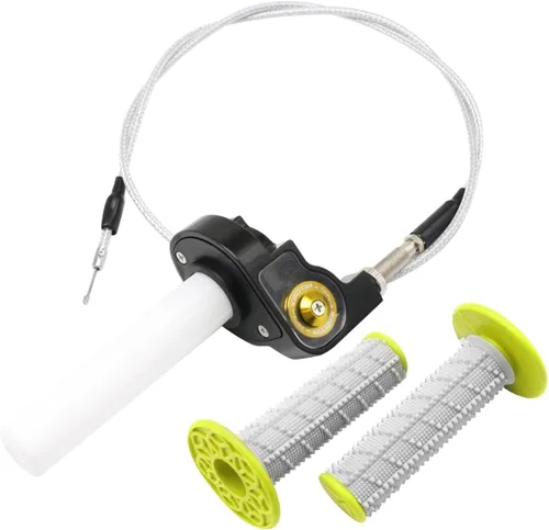 Miniatura 7 de Kit de empuñaduras de acelerador giratorio de 7/8 pulgadas y 0.866 in para CRF KLX TTR 110 125 150 200 250 cc Dirt Pit Bike Dorado