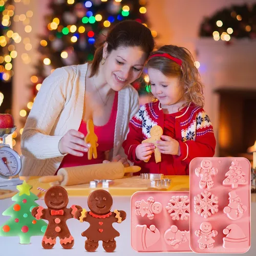 Miniatura 7 de 2 PCS Moldes de Silicona para Hornear de Navidad, Moldes de Silicona de Árbol de Navidad para Fiestas Navideñas, Moldes de Jabón y Dulces, Árbol