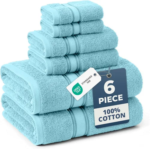 Miniatura 16 de Lane Linen Juego de 4 toallas de baño de 100 % algodón (35 x 66 pulgadas), juego de toallas de baño extragrandes de algodón sin torsión, secado Gris