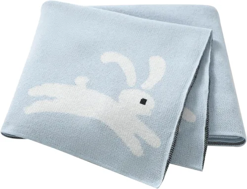Miniatura 13 de Hadetoto Mantas de bebé para niños y niñas, mantas de algodón de punto para recién nacidos, manta de recepción de ganchillo neutro, esenciales