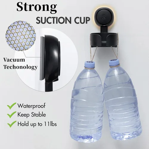 Miniatura 4 de TAILI Soporte de copa de vino con ventosa para ducha, soporte de taza de baño extraíble montado en la pared para cerveza, vino, bebidas, disfrutar