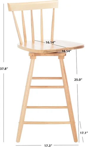 Miniatura 3 de Safavieh Home Collection Tage Farmhouse - Taburete giratorio de madera maciza de madera maciza de 25 pulgadas