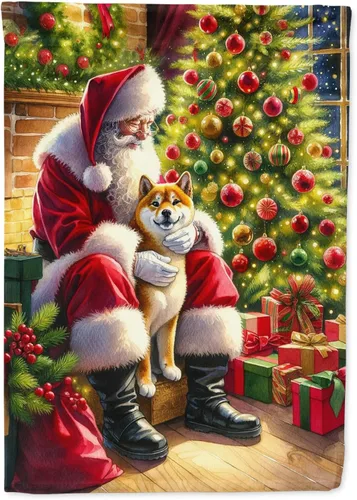 Miniatura 12 de Caroline's Treasures DAC4159CHF - Bandera de casa de Husky siberiano y Papá Noel para porche, grande, para colgar en la pared, poliéster