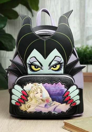 Miniatura 2 de Loungefly Disney Villains Scene Maléfica Bella Durmiente Mujer Doble Correa Bolsa de Hombro Bolso, Multi