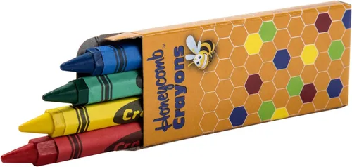 Miniatura 2 de AmerCare Royal - Crayones de panal no tóxicos para niños, 4 colores en caja individual, colores surtidos para restaurantes familiares, aulas