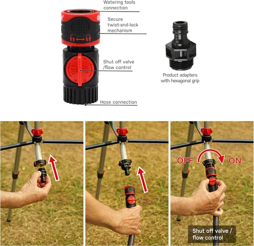 Miniatura 7 de Eden 94152 PRO - Trípode telescópico de peso pesado (5.37 libras) Aspersor de accionamiento turbo multipatrón, con kit de inicio de conexión rápida