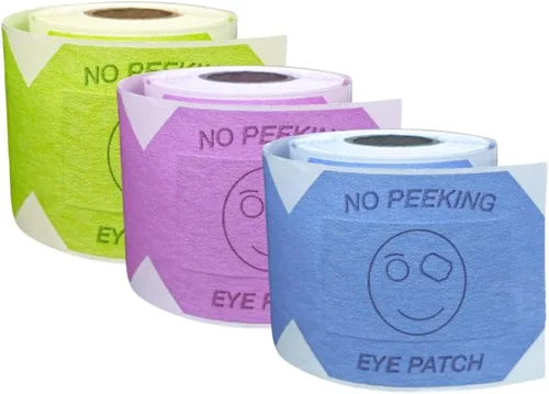Miniatura 7 de Oclusor de ojos azules para examen ocular, 100 oclusores de ojos, parches oculares para niños, oclusor para exámenes oculares, cubierta de ojos