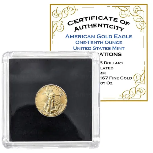 Casa de la Moneda de los Estados Unidos 2025 American Gold Eagle 1/10 de onza Moneda de prueba, marca de la Casa de la Moneda de EE. UU., oro