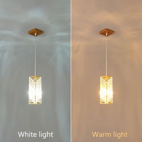 Miniatura 7 de Iluminación colgante dorada moderna, mini candelabros de cristal, lámpara colgante ajustable para cocina, isla, comedor, dormitorio (paquete de 1)