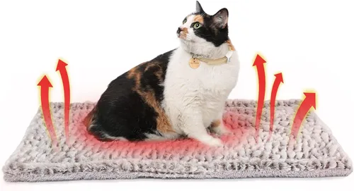 Miniatura 7 de Almohadilla autocalentable para gatos, cama autocalentable de 27.5 x 18.5 pulgadas, alfombrilla térmica para gatos, alfombrilla extra cálida