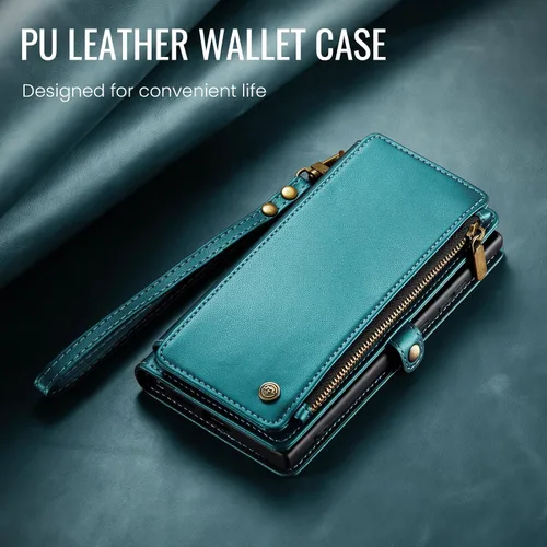 Miniatura 7 de Defencase Compatible con Galaxy A14 5G Funda Cartera con Tarjetero de Bloqueo RFID para Mujeres y Hombres, Funda de Teléfono Cartera de Cuero PU