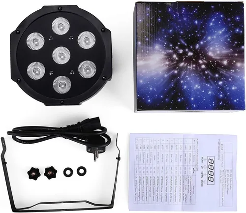 Miniatura 5 de Luces de escenario de 7 x 18 W con pruebas estrictas 6 en 1 RGBWA UV LED Par de luces LED activadas por sonido DMX512 Control brillante DJ Par luz