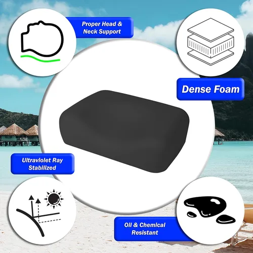 Miniatura 3 de Almohada de cama bronceadora de contorno negro de lujo con celda cerrada