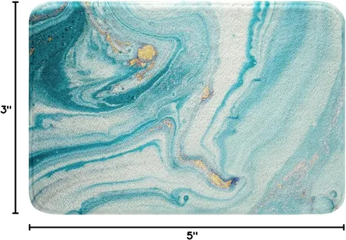 Miniatura 3 de Tapete de baño de mármol azul, para mujeres y niñas, decoración de arte abstracto, lavable a máquina, tapete de baño para baño, dormitorio, bañera