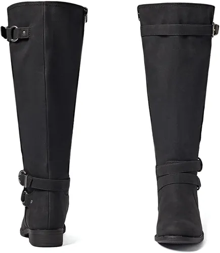Miniatura 4 de Botas altas hasta la rodilla para mujer, elegantes y cómodas, con punta redonda, cierre de cremallera lateral, para otoño e invierno para mujer