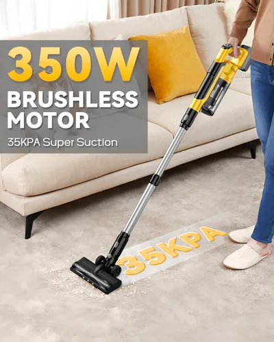 Miniatura 2 de Aspiradora inalámbrica de 350 W para batería Dewalt, aspiradora ligera sin escobillas de 35 kPa con succión de 3 modos, aspiradora de palo 6 en 1
