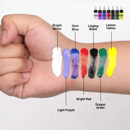 Miniatura 5 de STIGMA Juego de tinta de tatuaje profesional de 7 colores con 0.5 fl oz 1/2 oz por botella de tinta de tatuaje para artistas de tatuaje