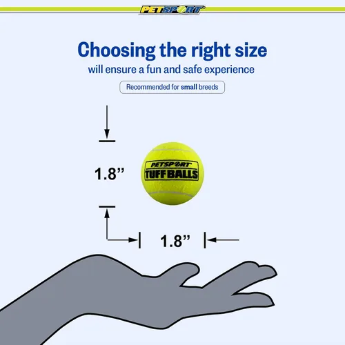 Miniatura 6 de PetSport Jr Yellow Tuff Ball - Pelotas de tenis pequeñas para perros, juguete masticable para cachorros para masticadores agresivos, atrapar, goma