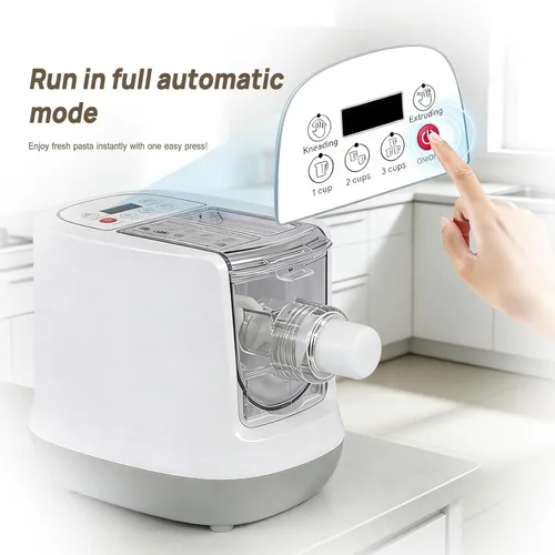 Miniatura 3 de Máquina eléctrica para hacer pasta, máquina automática de 260 W, máquina de fideos con capacidad de harina de 17.64 oz, 12 tipos de moldes