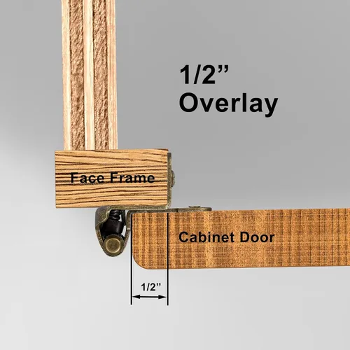 Miniatura 2 de Paquete de 4 (2 Pares) Bisagras de Gabinete de Latón Antiguo para Puerta de Gabinete de Cocina, Envolvente Parcial de Cierre Automático