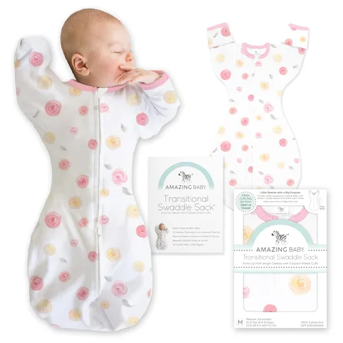 Miniatura 10 de Amazing Baby Saco de Transición para Envolver, Brazos Arriba con Mangas de Media Longitud y Puños tipo Mitones, Envolvente para Transición de Recién